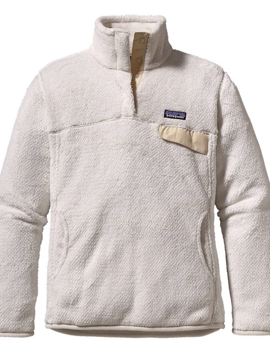 Patagonia Sweaters - Patagonia Cream and White Cowl Snap Fleece Pullover